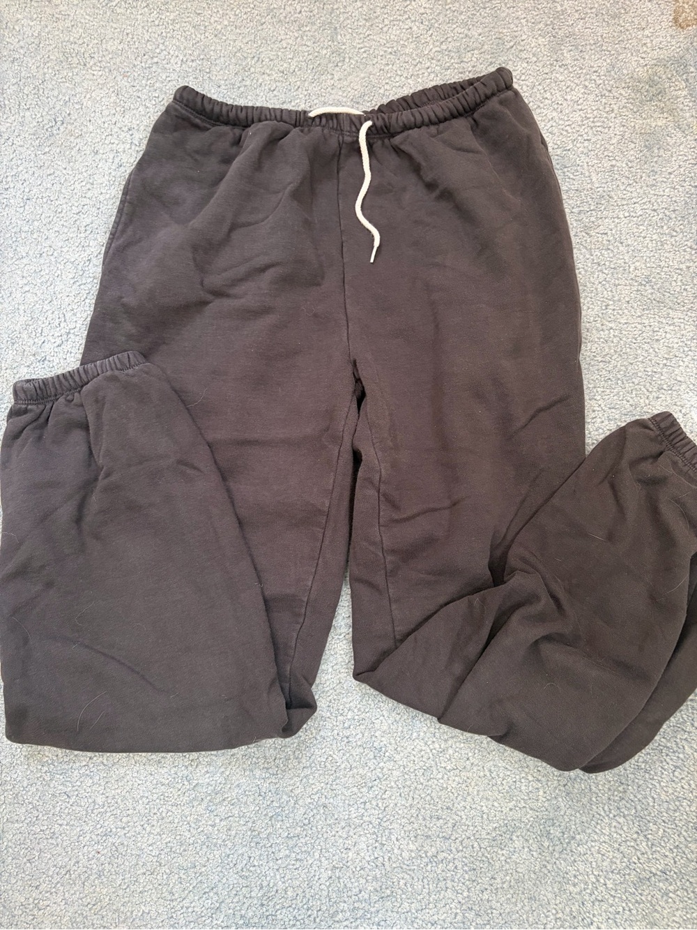 Brandy Melville Black Men's Jogger Sweatpants with White Drawstring
